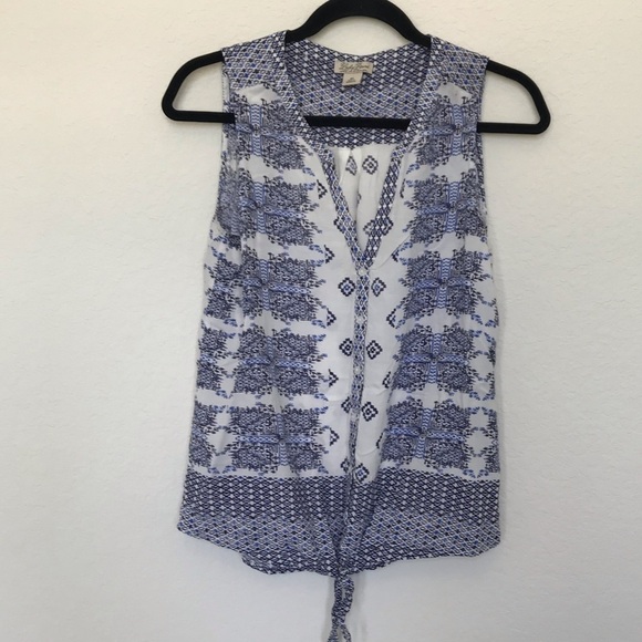 Lucky Brand Tie Front Geo Tank - Picture 4 of 7